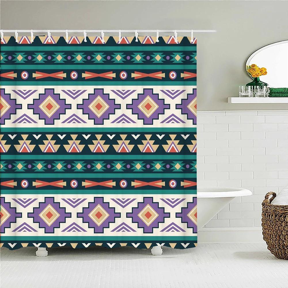3D Printing Indian Boho Shower Curtain Bathroom Curtains With Hooks Bohemian Mandala Waterproof Fabric Bathtub Decor Screen