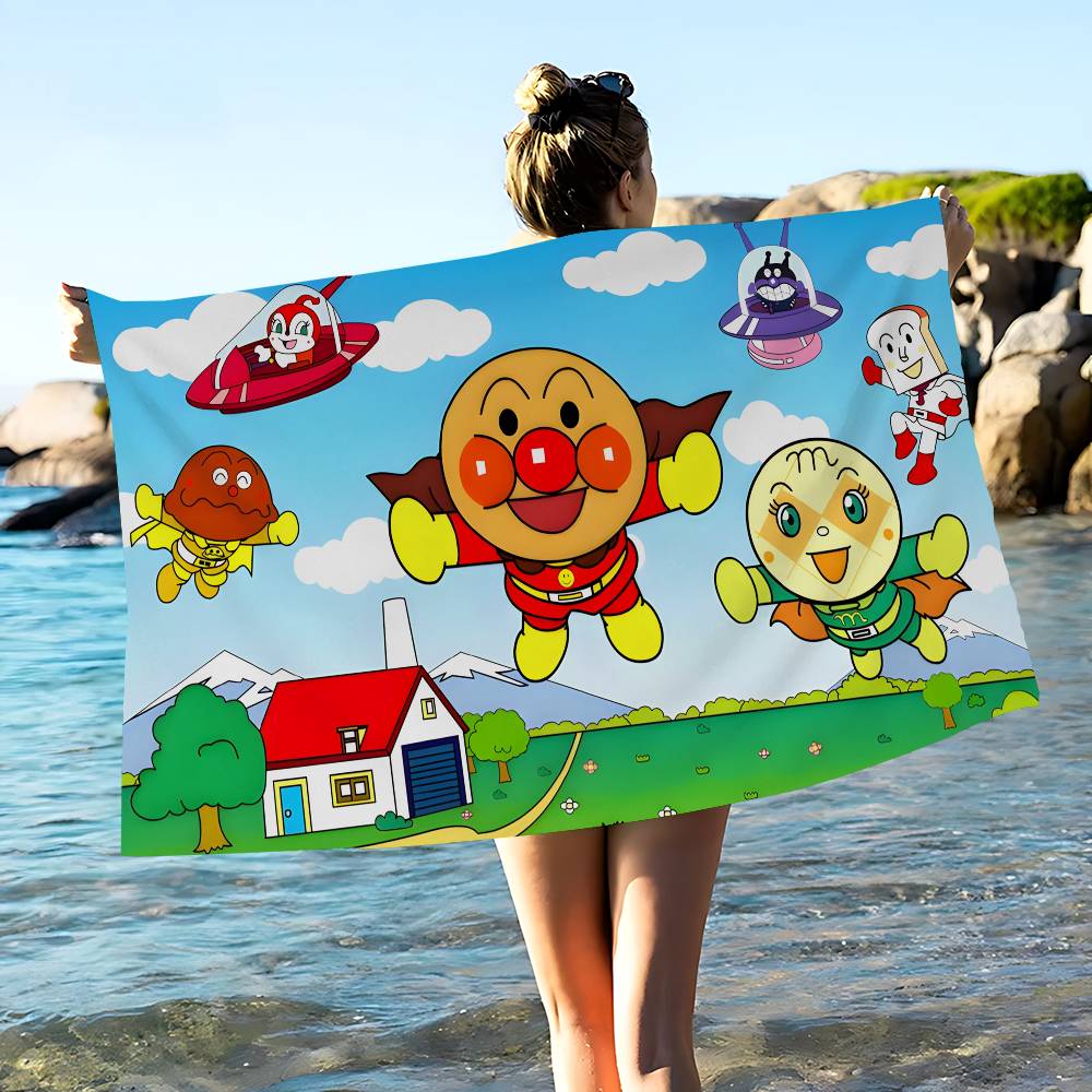Classic Japanese Anime A-AnpanmanS Microfiber Printed Beach Towel Mountain Yoga Beach Swimming Running Absorbent Soft Towel