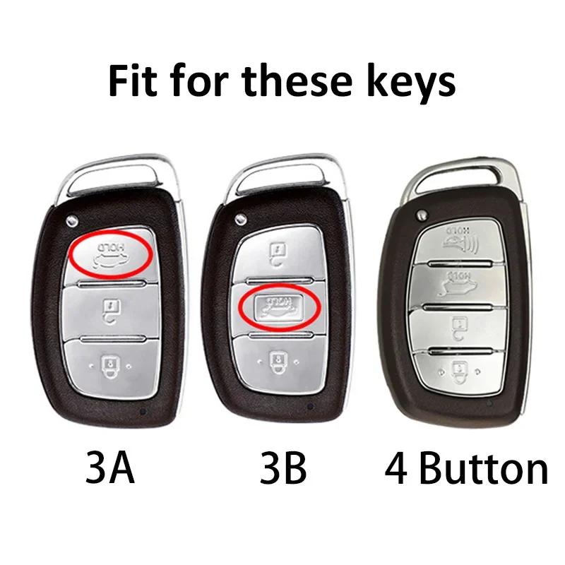 For Hyundai Tucson Santa Fe Rena Sonata Elantra Creta Ix35 Ix45 I10 I30 I40 3/4 Buttons Tpu Car Smart Key Case Cover Accessories