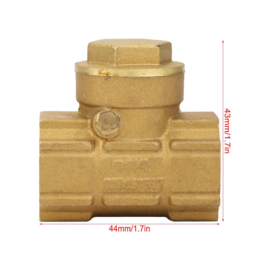 DN15 Brass One Way Automatic Swing Check Valve for Water Oil Acidic Media