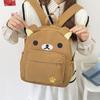 Schoolbag Japanese Cute Canvas Brown Milky White Large Capacity Bear Versatile Student Soft Girl Backpack Cartoon Schoolbag Backpack