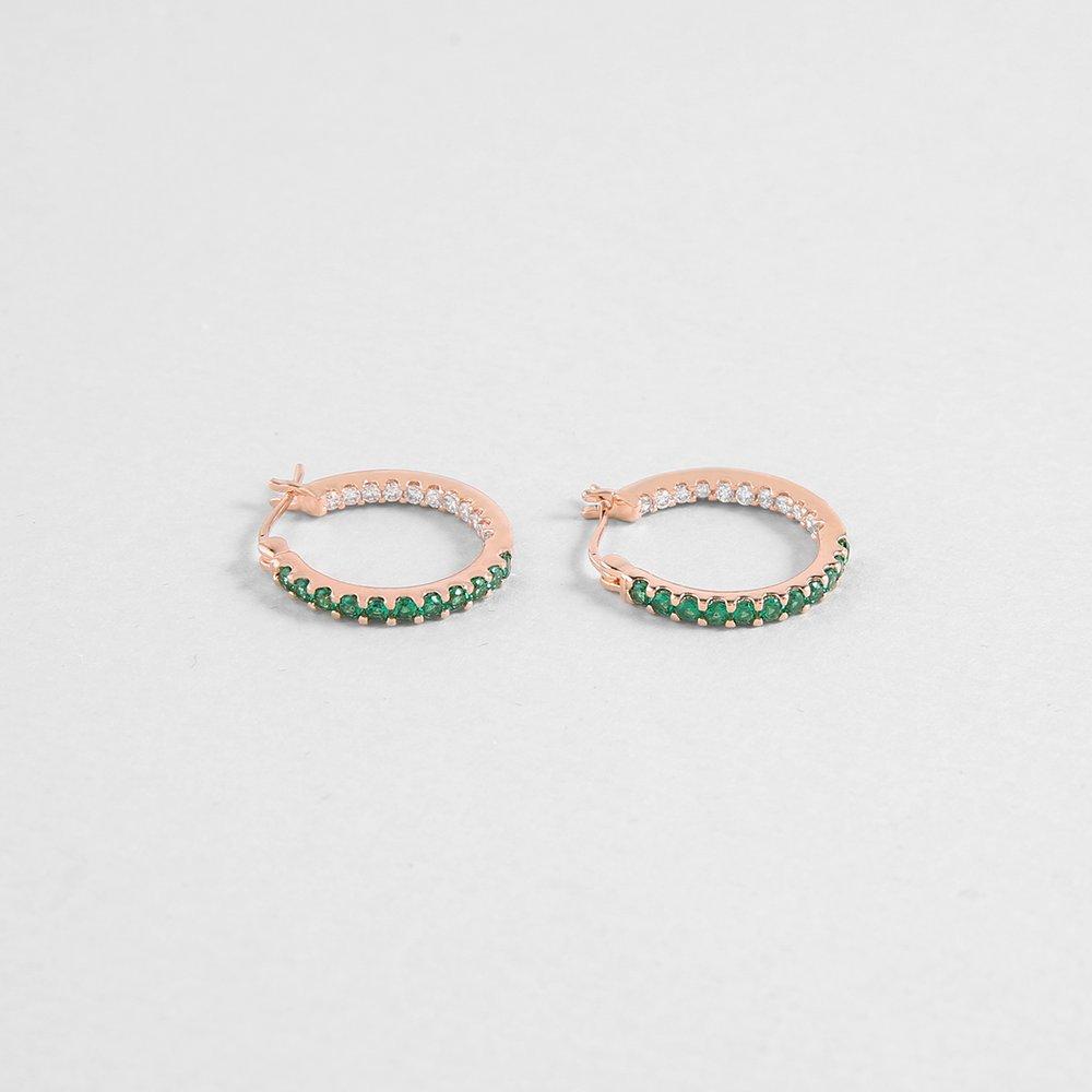 [Judy And Paul] Azuh Emerald Green Crystal Hoop Earrings E51689