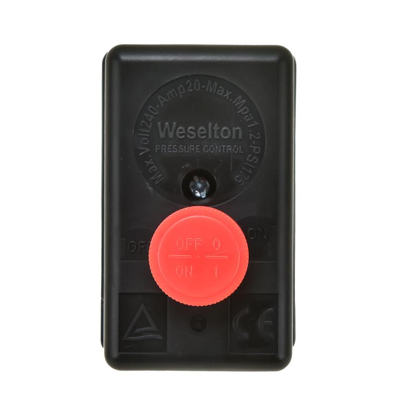 Single Way 8kg Air Compressor Pressure Switch, Automatic Air Pump Pressure Switch 0.8MPA