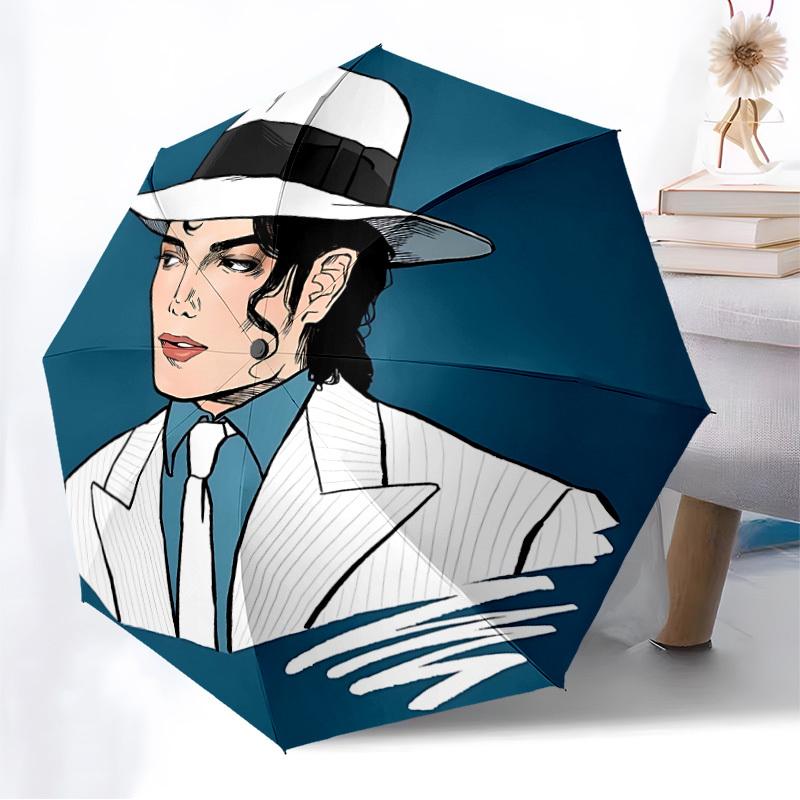 1pc Michael Joseph Jackson Automatic Folding Umbrella, Portable Collapsible Design, Casual Outdoor Accessory L1127029