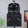 S-8XL პლუს ზომა მამაკაცის უმკლავო ქურთუკი ზამთრის ჩვეულებრივი კაპიუშონიანი ბამბის ბალიშით უმკლავო ჟილეტი მამაკაცის თბილი შენიღბვის ჟილეტით