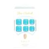 24Pcs Glossy Lake Blue Press On Toenails Full Coverage Artificial Acrylic Fake Toe Nails Removable Wearable Nail Art