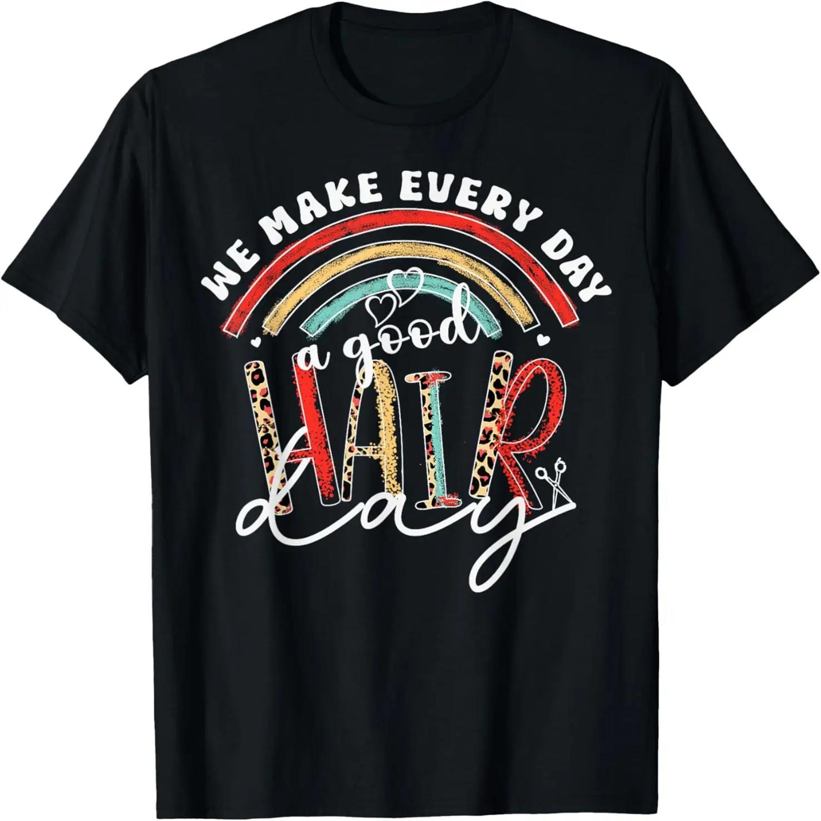 

Hair Stylist Hairdresser Rainbow Salon Men Women Retro T-Shirt XXXXXL чёрный