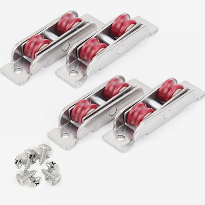 4 Stücke 77/88Typ Flache/Konkave Doppel Rad Kunststoff stahl Schiebetüren Fenster pulley U-typ ultra-silent Rad