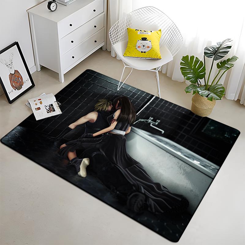 Final Fantasy Carpet Art Printed Living Room Bedroom Children's Rugs Soft Kitchen Area Rug Non-slip Flannel Carpet Floor Mat
