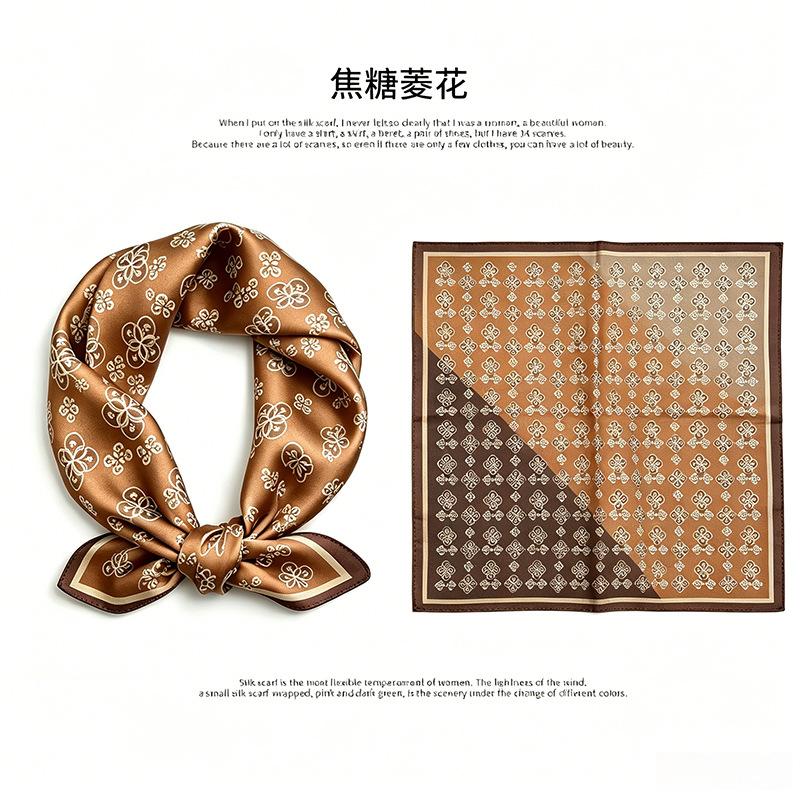 [111 mulberry silk] Korean version of classic cashew nut flower bag headscarf, small square scarf, shirt, suit, thin silk silk scarf