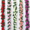 Green Leaves Included Artificial Rose Vine 2.4m Length Rose Flower Vine  Party Decoration