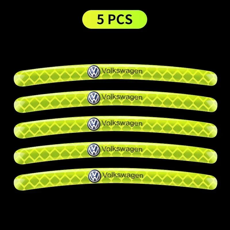 

2025 Hot Car Wheel Hub Reflective Stripes Door Safety Opening Warning Sticker For Volkswagen Golf 4 Motion CADDY Beetle TSI R32