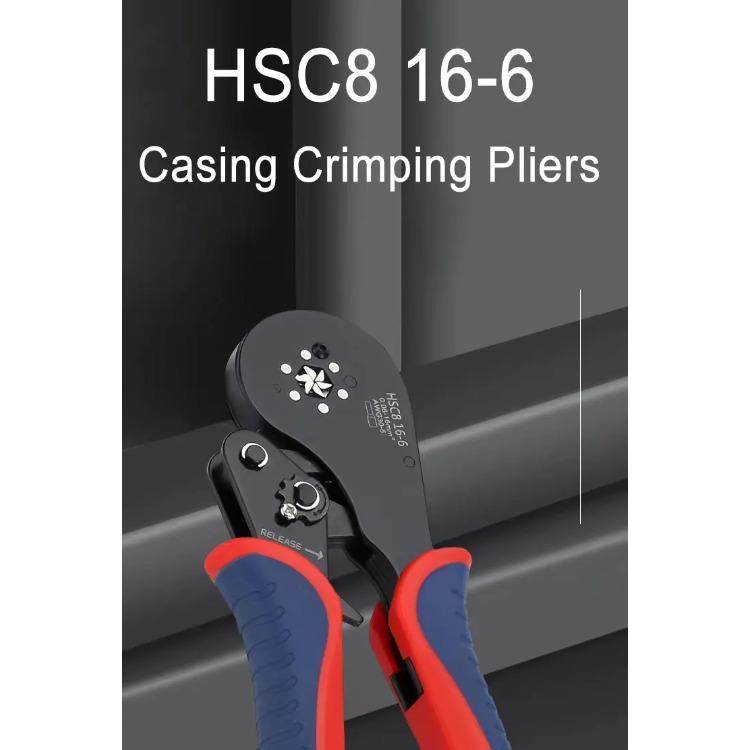 HSC8 16-6 0.08-16mm² 30-5AWG Tubular terminal crimping tools mini pliers Crimping of large size terminals electrical clamps set