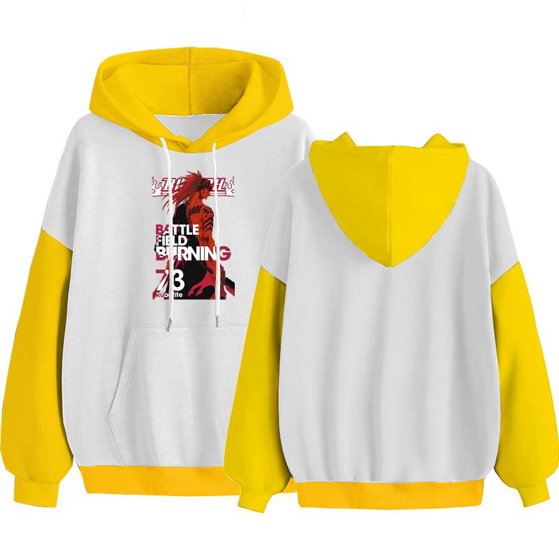 Anime Bleach Abarai Renji Hoodies Men Women Manga Cartoon Graphic Pullovers Long Sleeve Harajuku Unisex Sweatshirts