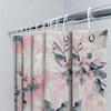Luxury Watercolor Floral Shower Curtain Pink Black Decorative Bathroom Fabric Waterproof Liner For Bathtub Or Knees High Hangers