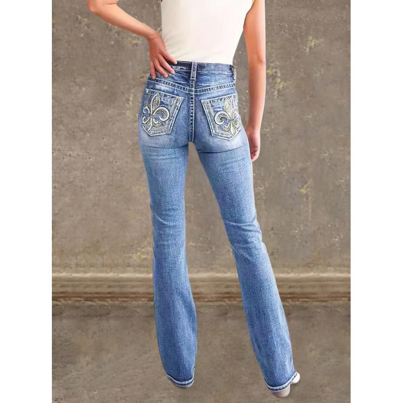 Womens High-Waisted Stretch Denim Jeans With