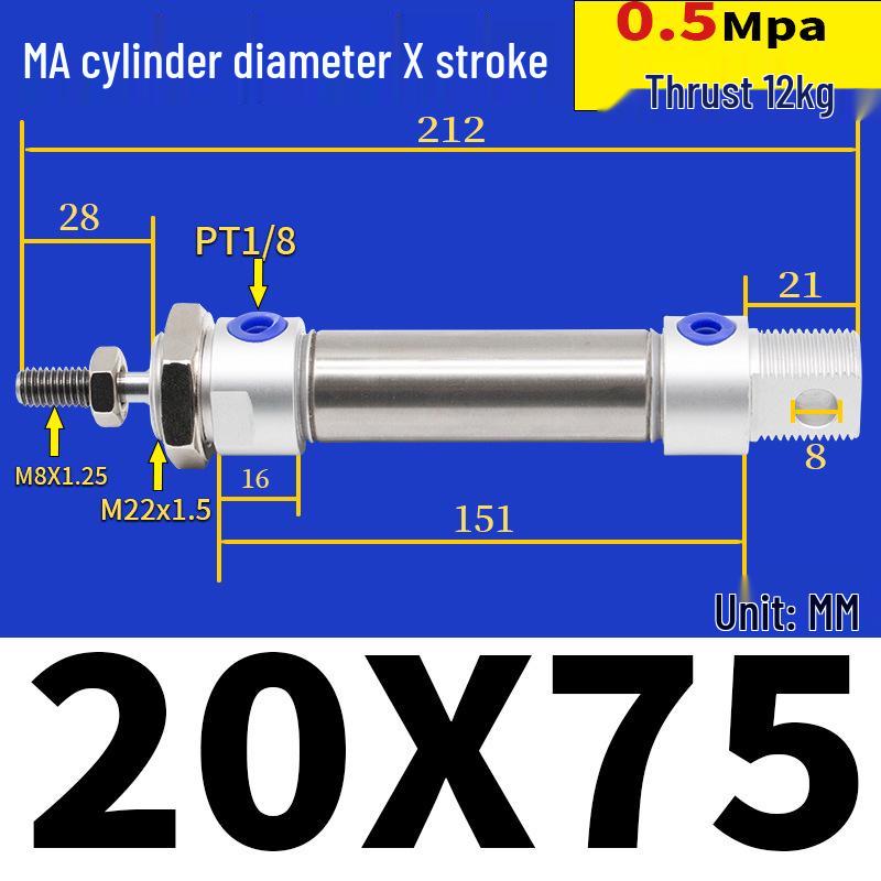 Corrosion Resistant Stainless Steel Pneumatic Cylinder 16-40mm/50-150mm