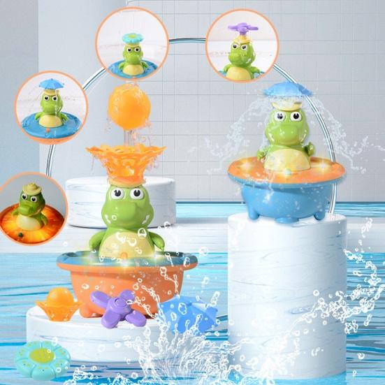 Automatic Spraying Crocodile Bath Toy LED Light & Rotating Shower Head Fun Bathtub Fountain Toy for Boys Girls