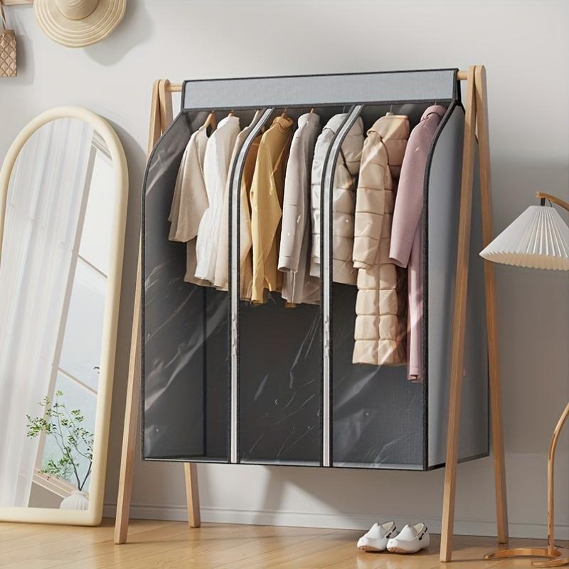 Contemporary Waterproof Polyethylene Garment Bag, Well-Sealed Zipper, Multipurpose for Closet & Under-Bed Clothes Storage