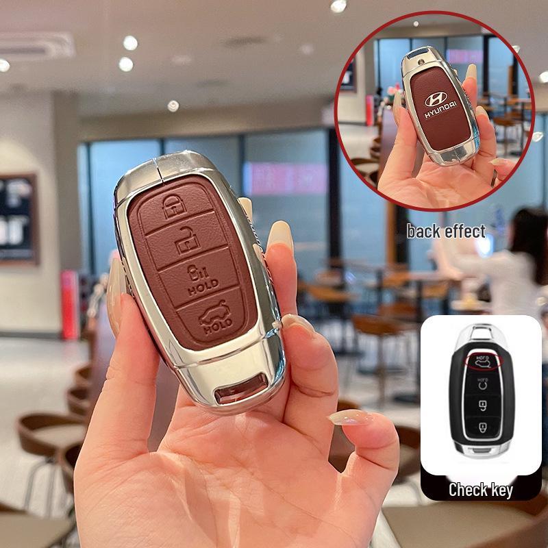 Metal Leather Protective Key Cover for 2021-22 Beijing Hyundai Custu