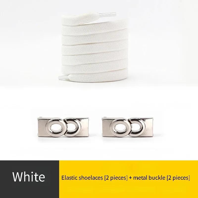 New Lock Shoelaces Without Ties Elastic Laces Sneakers Kids Adult No Tie Shoe laces 8MM Wide Flat Shoelace for Rubber Bands