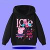 Peppa Pig children's hooded sweatshirt for boys, girls, casual wear, 2026 new style, cartoon print on the shirt