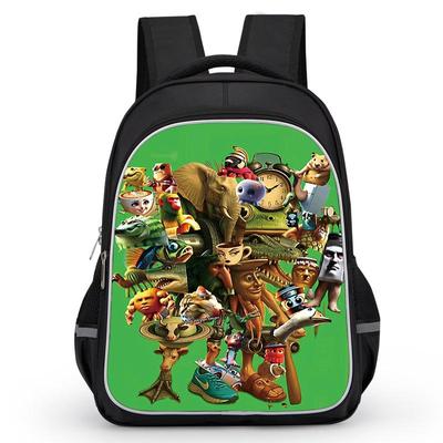 Mochila Infantil Clássica Transfronteiriça Montanhas e Mares com Desenho de Boneco para 1º ao 6º ano - Bolsa de Ombro Duplo Redutora de Carga para Meninos