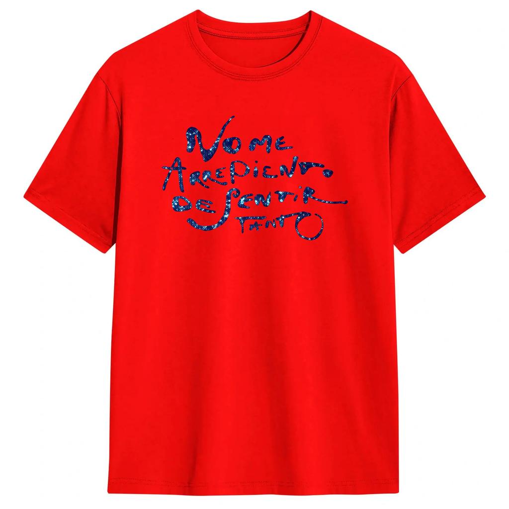 Non Mi Pento Di Sentire Così T-shirt Uomo Karol G Divertente Puro Cotone Maglietta Girocollo Manica Corta T-shirt Taglie Grandi Top