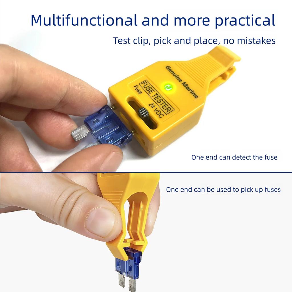 1PC Fuse Tester DC 24V Automotive Tester Blade Puller Multi-Functional Car Checker Puller Removal Tool for Mini/Standard Blade