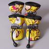 4PCS New Cloth Rubber Pet Boots Shoes Non-Slip Yellow Rose Red Blue Small Puppy Sock Shoes Adjustable Rain Snow Boots Puppy Dog