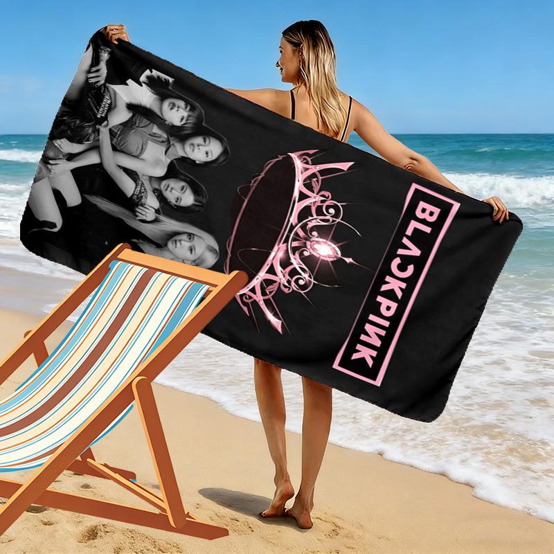 BLACKPINK Print Beach Towel, Large Soft Quick Dry Towel for Beach Camping Swimming