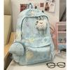 Schoolbag New Macaron Star Printed Backpack Middle School Girl Sweet School Bag Large Capacity Lightweight Backpack