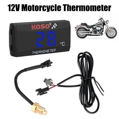 0~120°C Monitor Display LCD digitale Termometro per motocicletta 12V Misuratore di temperatura Serbatoio dell'acqua Retrofit Indicatore rosso blu Avviso con sensori