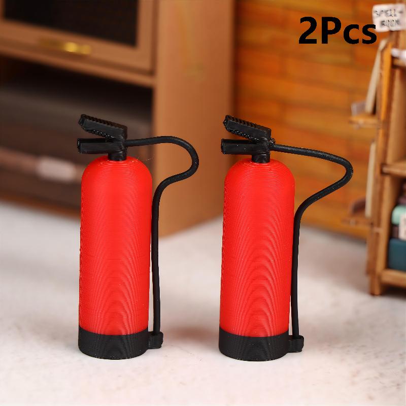 1/2/5Pcs 1/12 Scale Dollhouse Miniature Simulation Fire Extinguisher Ornament Miniature Scene Decor Dolls House Photography Prop