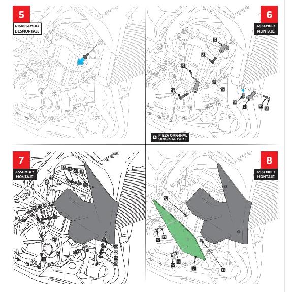 NEUE Motorradteile Seitenabtrieb Naked Spoiler Winglet Festes Flügelchen Verkleidung Flügel Für Kawasaki Z 900 Z900 2020-2025