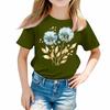 Girls Round Neck Casual Printed Short-sleeved T-shirt Top