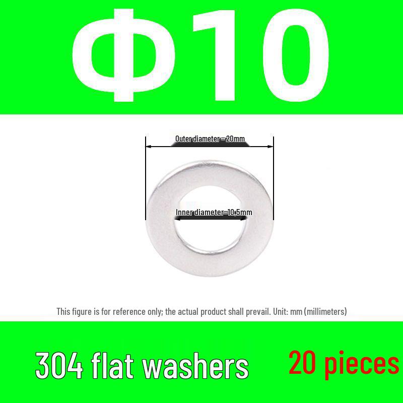 304 Stainless Steel Flat Washer M2-M30 – Oversized Option Available – Free Shipping
