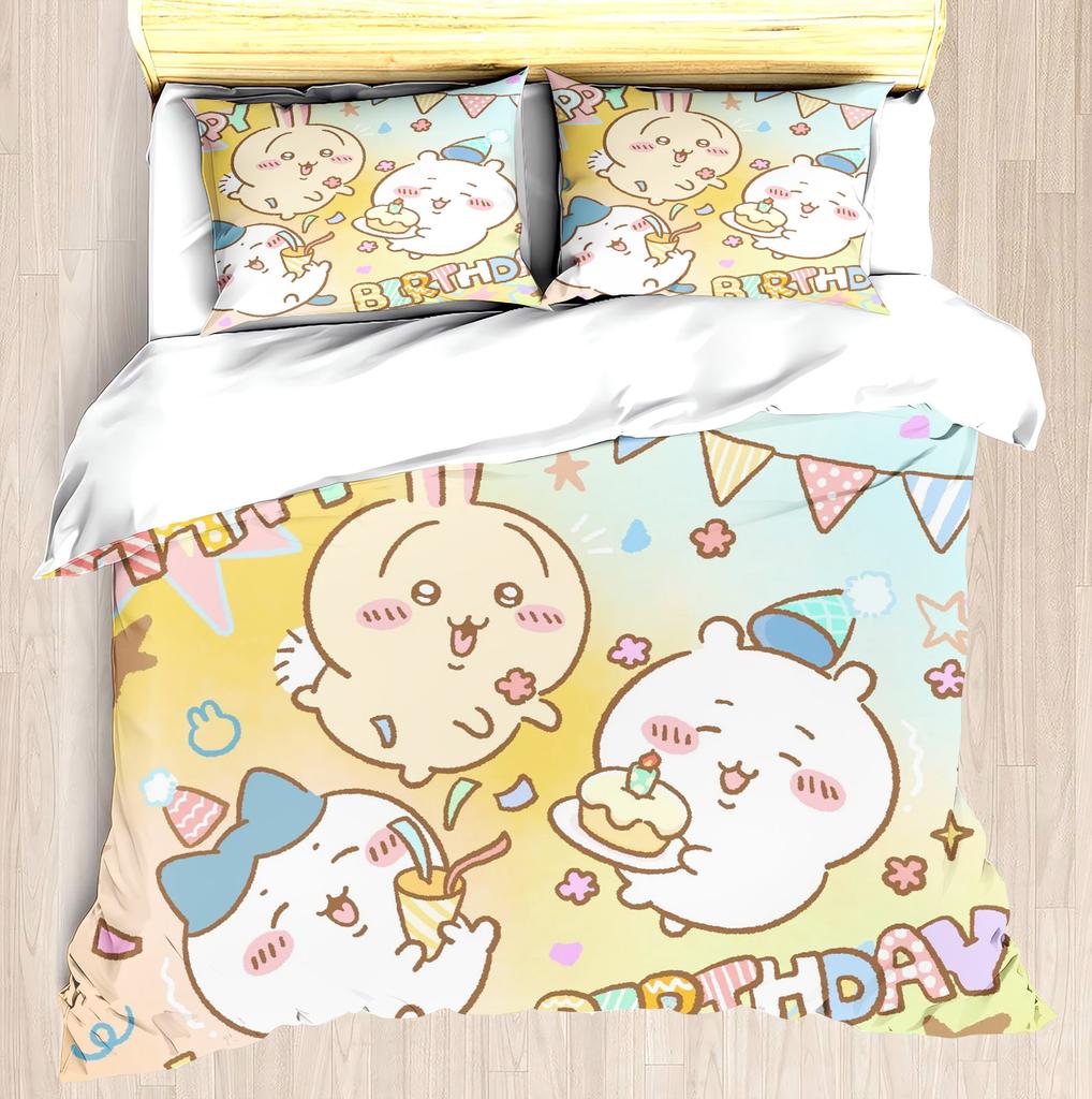 CHIIKAWA Sada povlaků na peřinu Miniso-Moderní potisk Domov Dětský pokoj Společná značka Periferie Matrace Lůžkoviny Sada 3 kusy