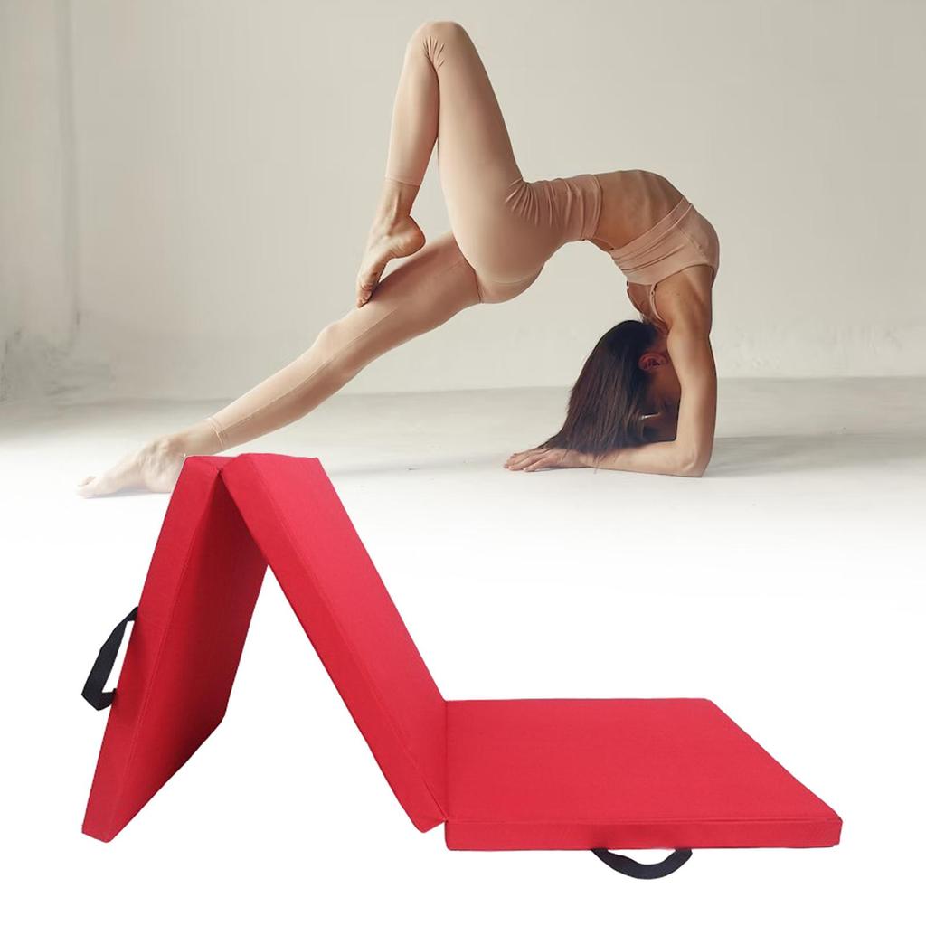 Exercise Mat Carry Handle Cushion Thick Home Gym Unisex Yoga Pad for Balance Fitness
