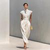 Spring/Summer 2026 European & American High-Waisted Long Skirt and Loose High-Neck Top Commuting Dress for Women
