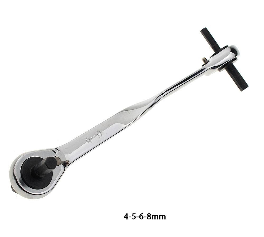1PCS Ratchet Hex Wrench 4*5-6*8/ 6*8-10*12/ 10*12-14*17 Cr-Mo Ratchet Allen Key Double End Spanner Key Hand Tools