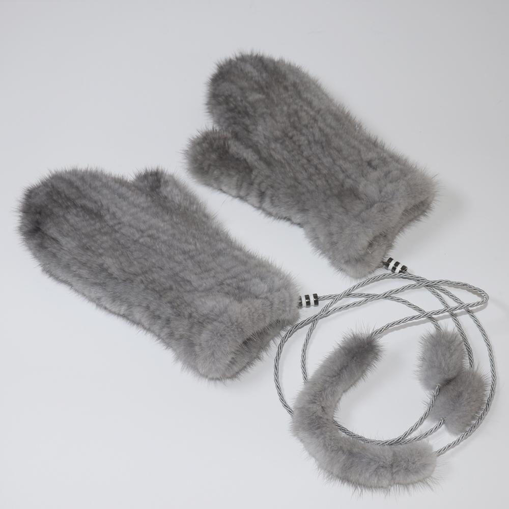 New Knitted Natural Mink Fur Gloves Women Winter Warm Good Elastic Mink Fur Mittens Russian Female Genuine Fur Glove