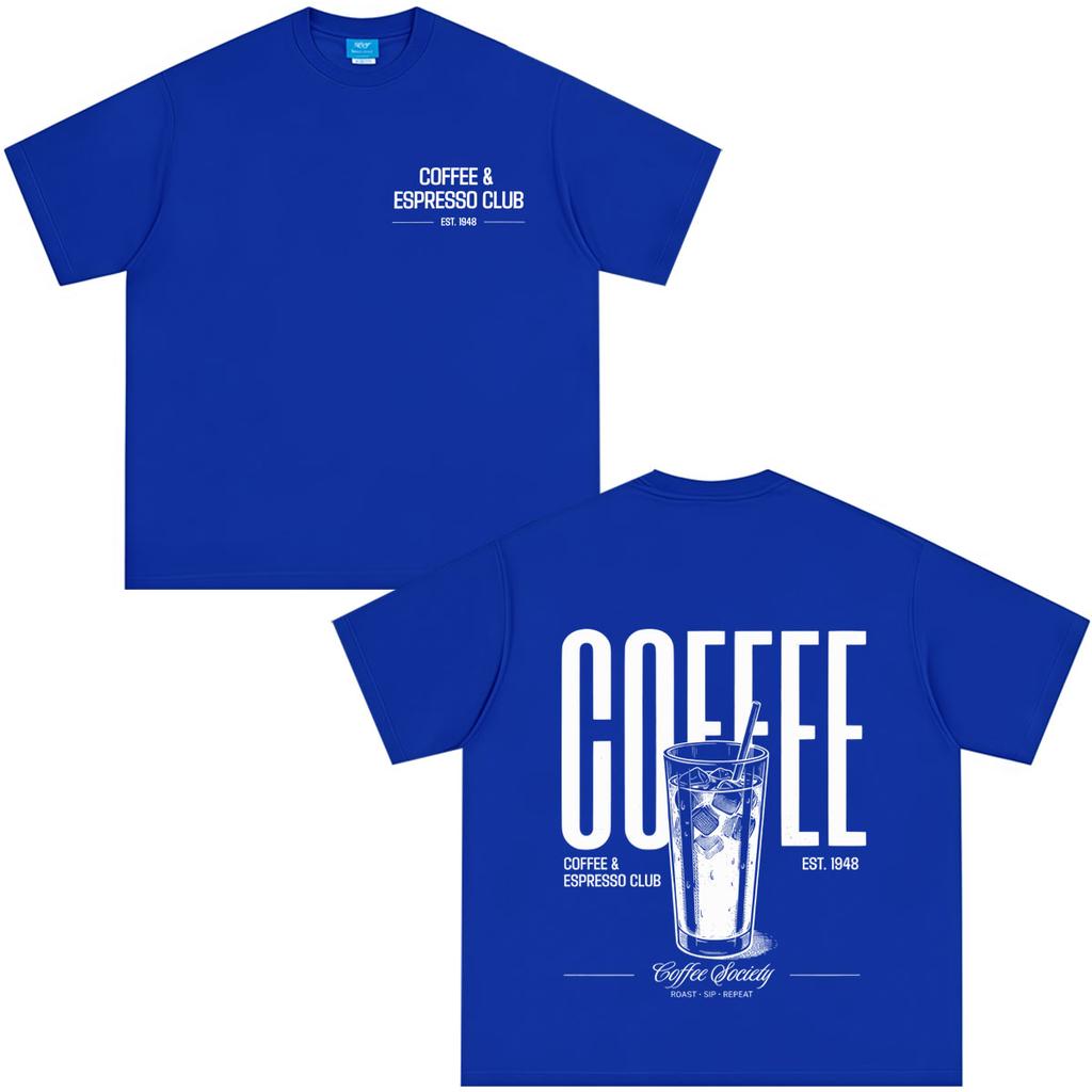 Iced Coffee Funny Print Tshirt Unisex Unisex Vintage Fashion Tshirt Summer Shortsleeved Loose Casual Cotton Tshirts Streetwear