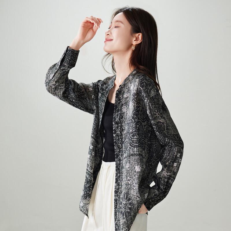 SOFSIL Women s Printed Long Sleeve Shirt M