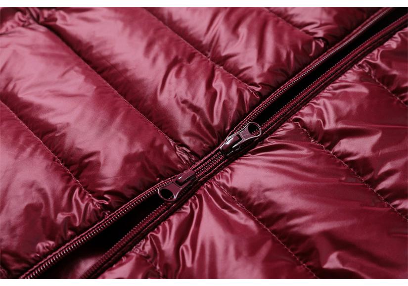 Women's Mid-Length Lightweight Down Jacket with Detachable Hood - 2024 Autumn/Winter Korean Style Plus Size Coat
