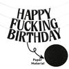 Happy Fucking Birthday Banner, Funny Birthday Party Decorations for Adult, Happy 16th 18th 20th 30th Birthday Bunting, Funny Birthday Sign Black