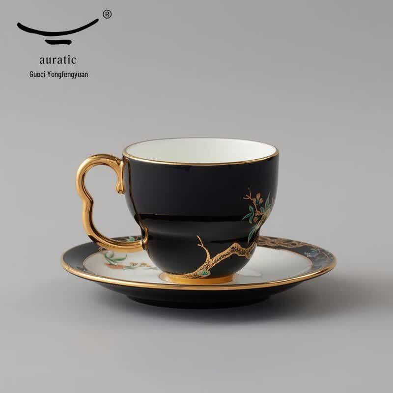Auratic Madam Porcelain Pomegranate Garden Coffee Cup Set