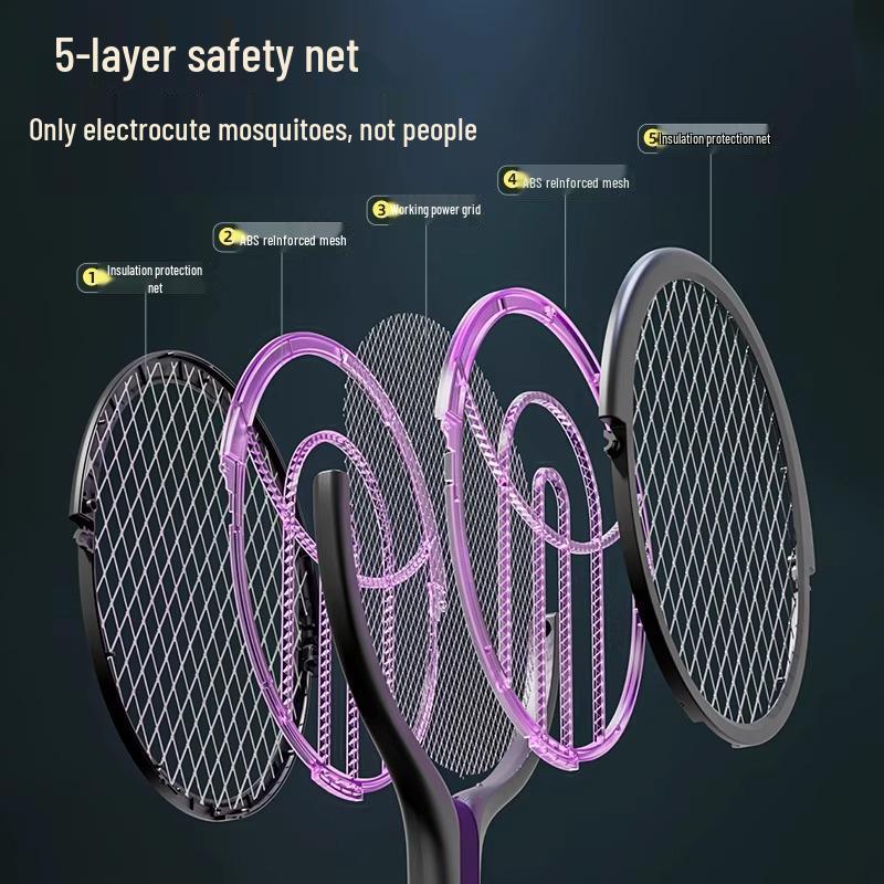 2025 Rechargeable Electric Mosquito Swatter: Foldable, Retractable, Powerful Mosquito & Fly Killer for Home Use.