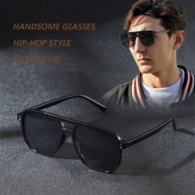 Vintage Square Men Fashion Sunglasses - Durable PC Frame & Lens, Perfect for Casual Wear, Hiking & Everyday Style