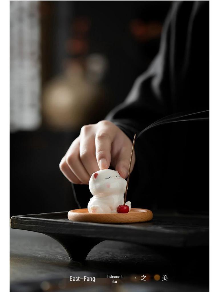 Creative Cute Kitten Ceramic Incense Holder and Burner
